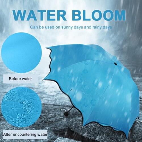 3-Folded Umbrella Sunshade Umbrella Anti-UV Umbrella Magic Flower Dome Courtyard Waterproof 8 Bones Garden Sunscreen Dustproof