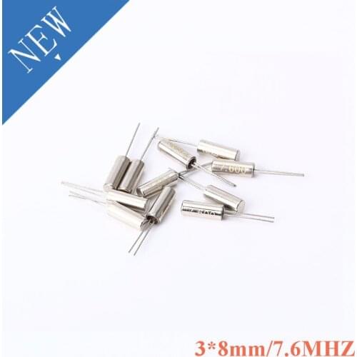 10pcs/lot Frequency Resonator Oscillator Crystal Cylender 3*8mm 3X8mm 7.6MHZ 7.6 MHz Quartz Crystal DIY Electronic Kit
