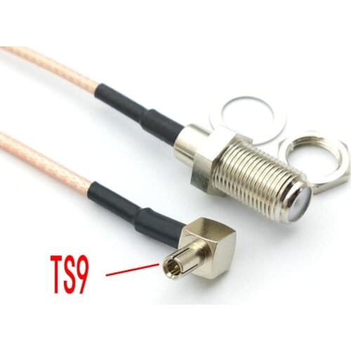 100pcs TS9 Male Right Angle TO F Type Female Jack RG316 Pigtail Cable 250