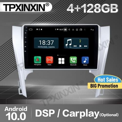 4+128G Carplay Car Radio 2 Din Stereo Receiver Android For Toyota Camry 2012 2013 GPS Navigation Player Audio Recorder Head Unit