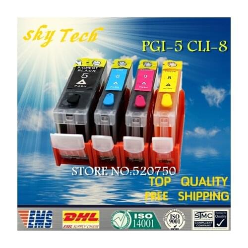 4PK Full ink Refill cartridges For PGI-5 CLI-8 cartridges ,suit for canon ip 3500, ix4000 ,with ARC chips