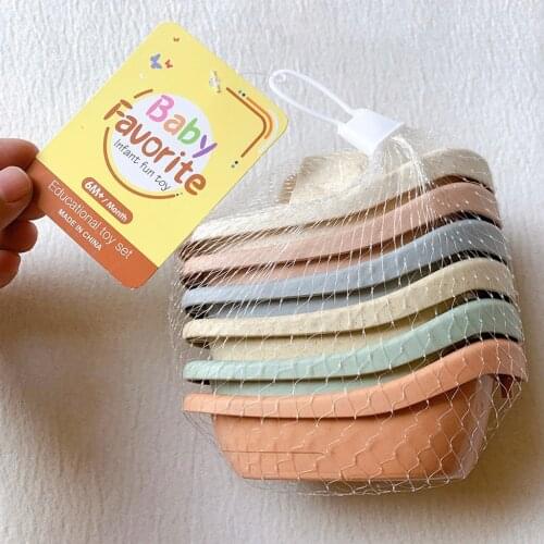 6pcs Stacking Cups Soft Boat Shape Bathing Toy Stackable Birthday Gifts