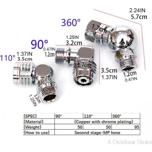 90/110/360 Degree Swivel Hose Adapter for 2nd Stage Scuba Diving Regulator Connector Dive Accessory S15 20 Dropshipping