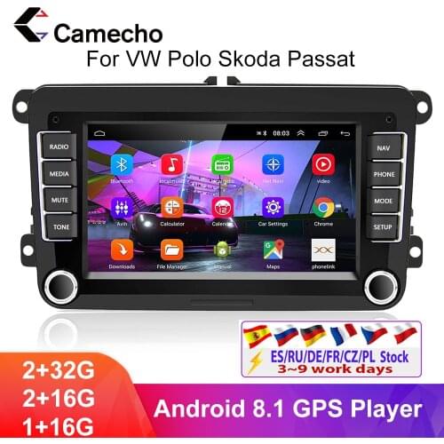 Camecho 9" Android 2din Car Radio GPS Map for VW Volkswagen SKODA GOLF 5 Golf 6 POLO PASSAT B5 B6 JETTA Seat 2 Din Car Autoradio