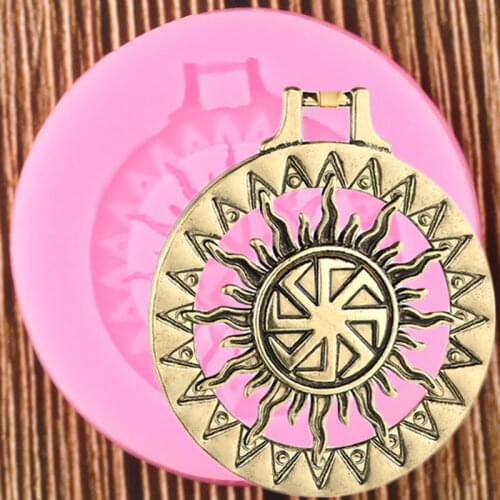 Shiny Amulet Sun Pendant Keychain Mould DIY Jewelry Making Glitter Epoxy Silicone Resin Mold