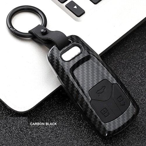 Carbon Fiber ABS Key Case Shell Cover For Audi A4 A5 S4 S5 B9 8W Q7 4M Q5 TT TTS RS Coupe Roadster Remote Fob