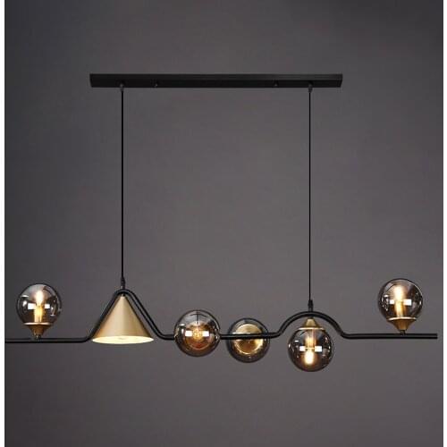 Nordic Style black and gold chandelier For Living Room Dining Room Kitchen glass bubble chandelier Indoor Decoration lamps