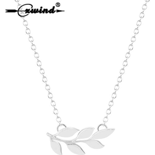 Cxwind Fashion Leaves Olive Branches Necklace Collar Statement Necklace Women Jewelry Laurel Leaf Chain Necklaces Pendants
