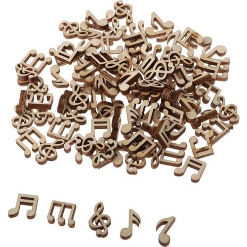 Lots 100 Wooden Cutouts DIY Note Chips Music Note for Wedding Ornaments