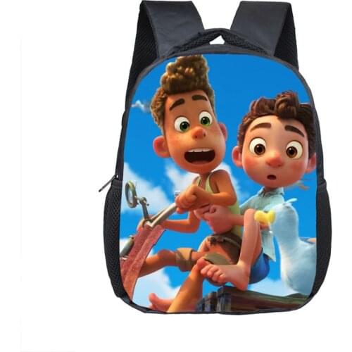 Luca Pixar Disney Childrens School Bag Sea Monsters Student Cartoons Cute Alberto Giulia Backpack High Capacity Portable Bags