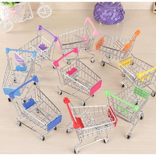 Baby Kids Simulation Mini Shopping Cart Toys Handcart Supermarket Storage Basket Trolley Toy