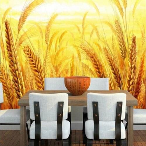 Custom Size Photo custom murals TV background living room sofa lobby bedroom golden wheat harvest wallpaper mural