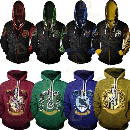 Unisex Halloween Hoodies School Fashion Sweatshirt Couple Magic Uniform College Quidditch Neckline Christmas Gifts Costume