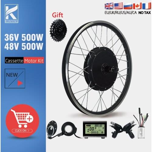 EBike Conversion Kit 20-29Inch 700C 36V48V500W Rear Cassette hub motor Wheel For Electric bike Motor Kit With KT LCD Display