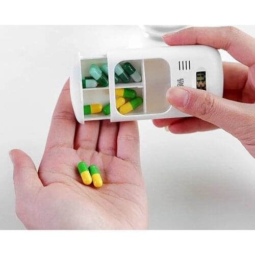 Container Pill Box Small First Aid Kit LED Display Drug Reminder Case 9x5.5x2cm For The Elderly And Children And Patients Holder