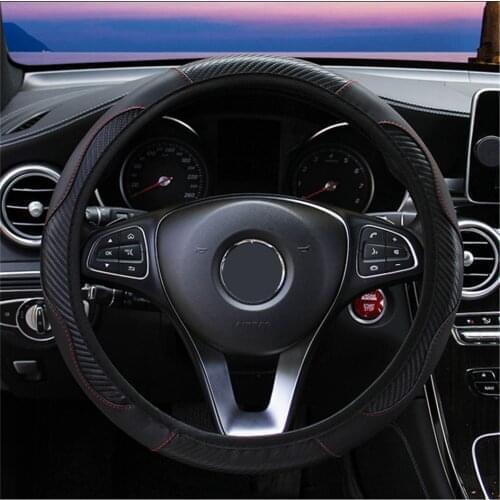 Leather Car Steering Wheel Cover For Ford Fiesta MK7 MK8 Mondeo Mk5 Focus MK3 MK4 Ranger Fusion Kuga Mustang Auto Accessories