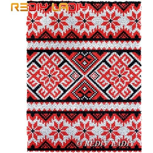 Latch Hook Kits DIY Carpet Rug Geometric L Plush Wall Tapestry Kits Crochet Floor Mat Thick Yarn Cushion Arts & Crafts 61*81cm
