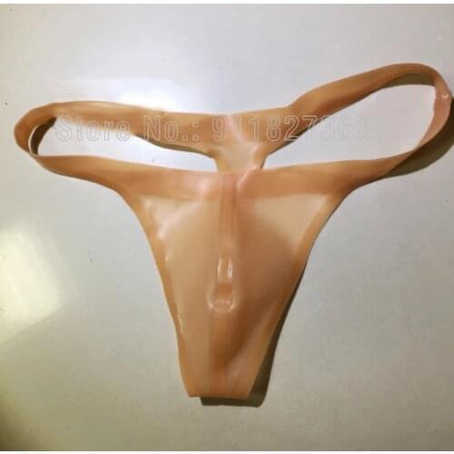 Hot!! Handmade Latex Shorts T briefs men G-Strings low waist bounce Big Pouch sexy style