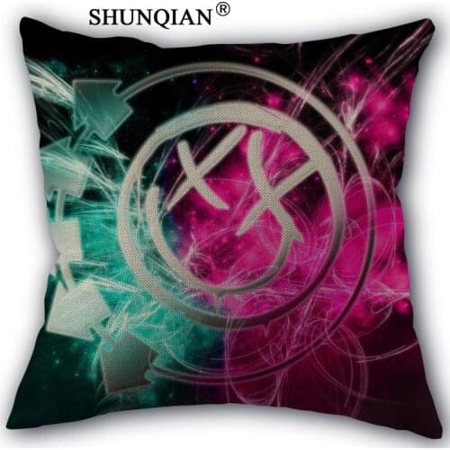 Linen Cotton Pillowcase blink 182 Printed Pillow Cover Home Textiles Decorative Pillowcase Customize Gift 45x45cm one side