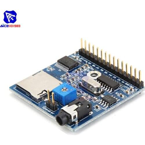 Voice Playback Module MP3 Reminder Board TF-Card Slot Adjustable Potentiometer Serial Port Expansion Board for Arduino