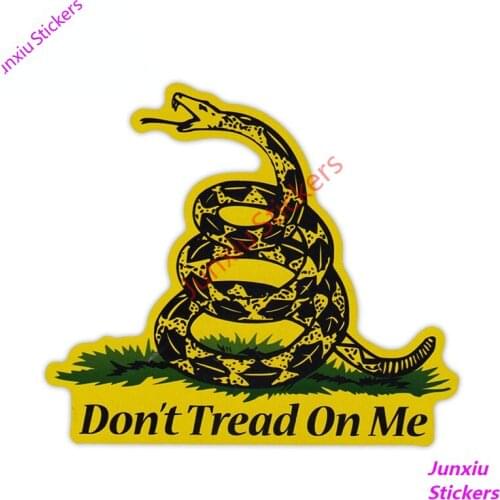 Cartoon Styling Don't Tread on Me Gadsden Flag Coiled Snake Car Sticker JDM Bumper Window Scratch-Proof Exterior PVC13x11cm