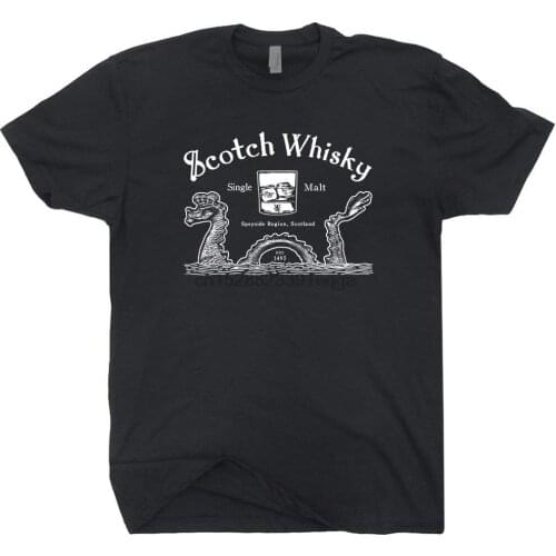 Scotch Whisky T Shirt Loch Ness Monster Tee Scotland Scotchy Drinker Vodka Bourbon Scottish Irish Beer Men Cotton T Shirt