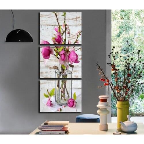 Full Diamond Embroidery Floral,vase,5D,diy,3pcs Diamond Painting orchid,Cross Stitch,3D picture,Diamond Mosaic,home Decoration