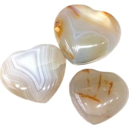 Natural gray quartz crafts crystals healing stones gray agate heart for home decoration