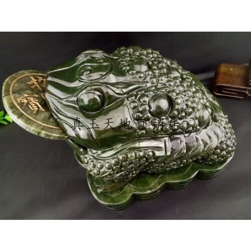 Natural jade jade toad toad three feet South decoration feng shui ornaments lucky mascot new home business gifts
