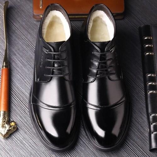 New Winter Men Boots Vogue Fur Warm MenS Boots Business Office Formal Leather Plush Men Dress Shoes Boots For Men 899