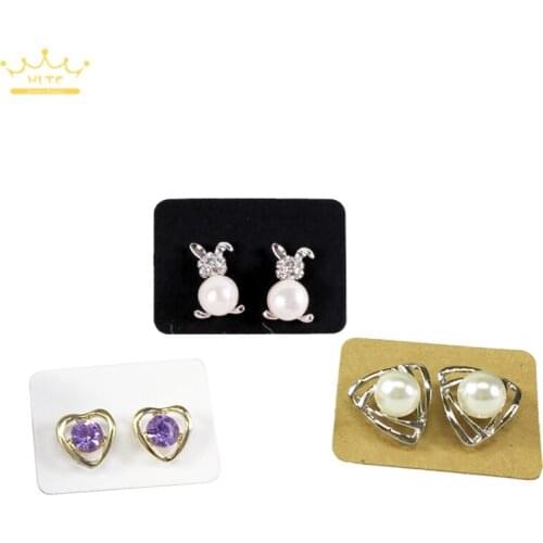 Wholesale Stud Packaging Materials Blank Kraft Paper Ear Studs Card Earring Card DIY Hang Tag White Black Kraft 100Pcs
