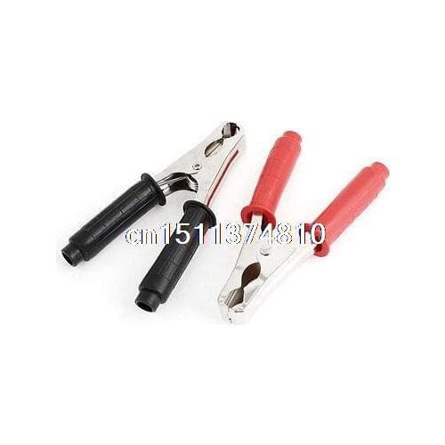 Pair 300A 6" Long Insulating Red Black Boot Car Battery Test Alligator Clips