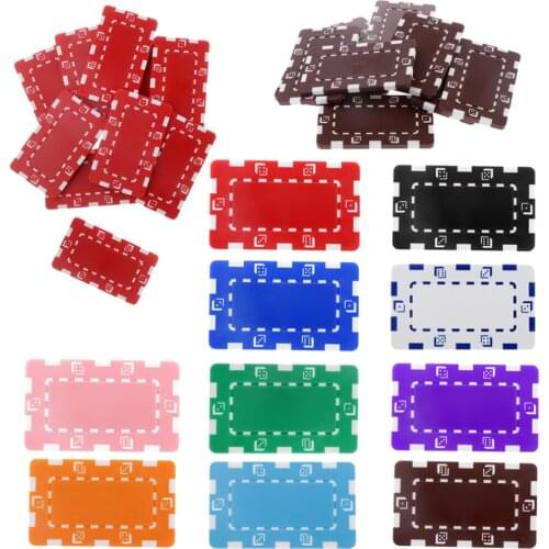 Professional Casino Coins 10pcs Rectangle Ceramic Poker Chips for Mahjong Texas Poker Entertainment Gambing Poker Toy