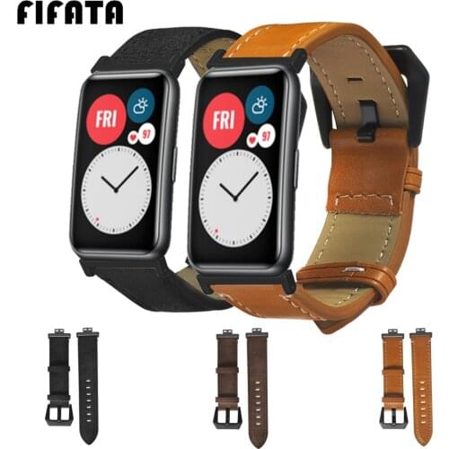 FIFATA For Huawei Watch Fit Strap Smart Watch Band Bracelet Replacement Leather Wrist Strap For Huawei Fit Wristband Accessories