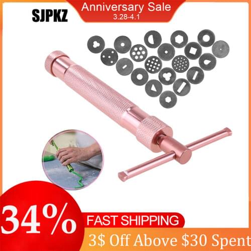 DIY Craft Pottery Clay Extruder Creative Fondant Cake Slime Pastry Gun Modeling Tool Home Durable Sugar Paste Rotary Extruder