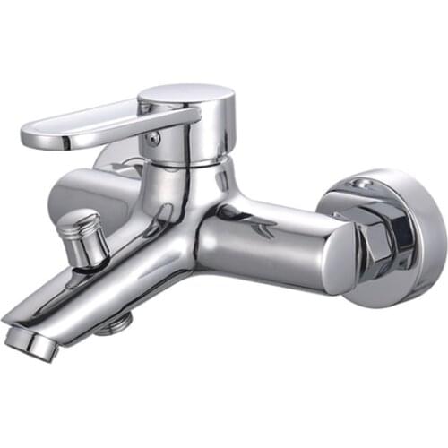 Silver Bathroom Shower Faucets Bathtub Faucet Mixer Tap Body Brass Tap Wall Mounted