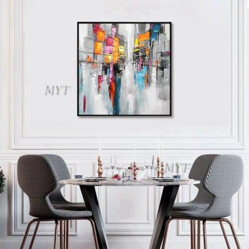 A Bustling Street Scene Abstract Oil Painting Wall Art Home Decor Picture Modern Hand Painted Oil Painting On Canvas Unframe
