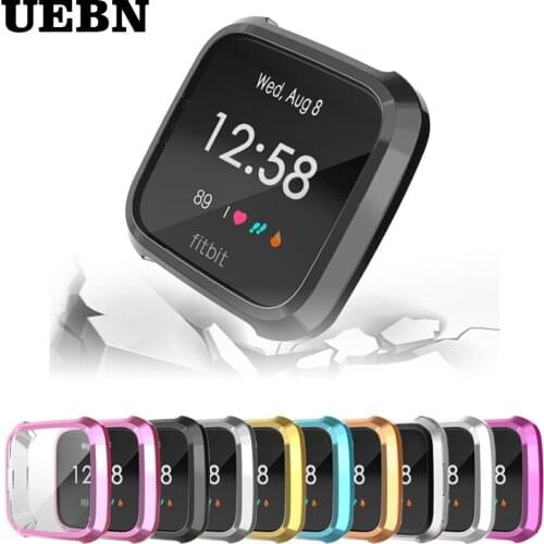 UEBN For Fitbit Versa Lite Silicone Protective Case Electroplated Protective Cover TPU Case For Fitbit Versa Lite TPU Case