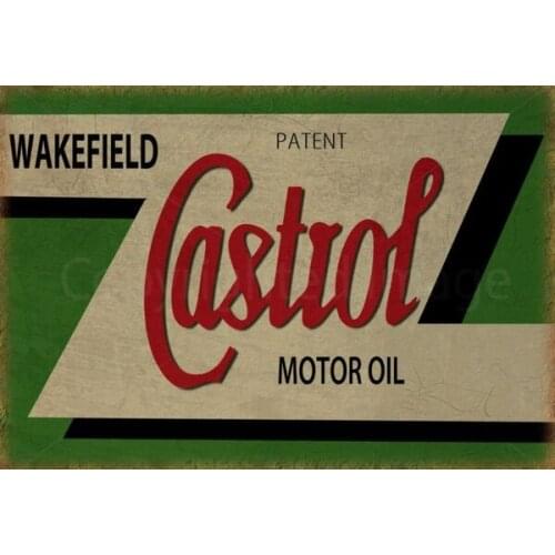 CASTROL MOTOR OIL RETRO VINTAGE GARAGE WORKSHOP METAL TIN SIGN