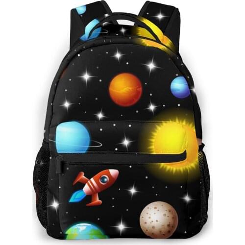 Women Backpack Kids School Bag for Teenage Girls Rockets Flying Through Starry Sky Laptop Notebook Bagpack Travel Back Pack 2021