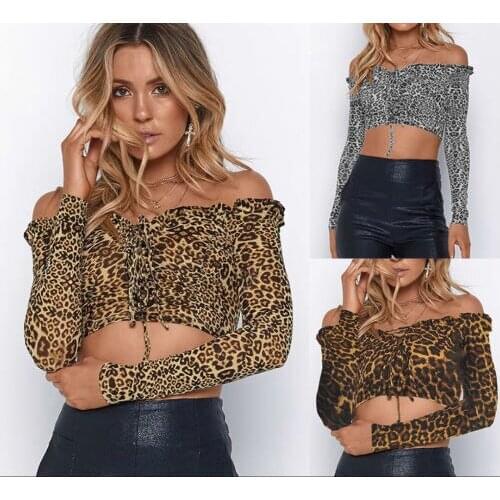 Ladies Womens Cropped Long Sleeve Animal Leopard Print Bolero Shrug Cardigan Top T Shirts