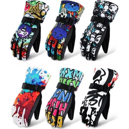 Winter Thicken Ski Gloves Winter Warm Windproof Waterproof Adjustable Snowboard Gloves Climbing Motorcycle Snow Skiing Mittens