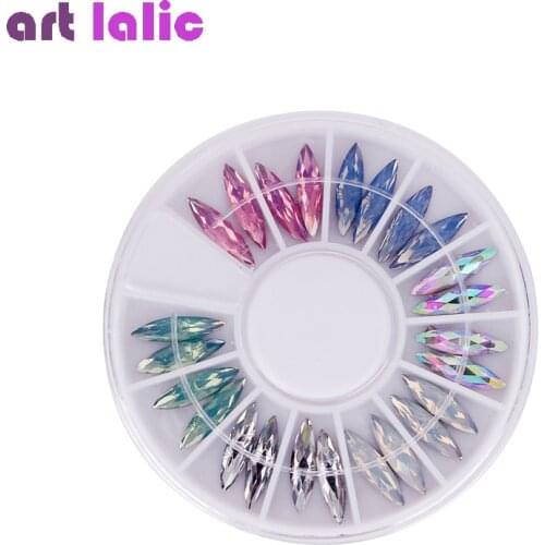 1Wheel 3D Nails Art Decorations Rhinestones For Nails Horse Eye Design Crystal Accessories DIY UV Gel Manicure Chameleon AB