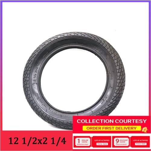 12 Inch Pneumatic Inner and Outer Tire 12 1/2x2 1/4 Outer Tire and Straight Tube for Baby Car / Folding E-bike / Mini Motorcycle