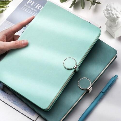 128 Sheets A5 Morandi PU Leather Cover Notebook with Magnetic Buckle Inner Pages Business Notepad Office School Supplies