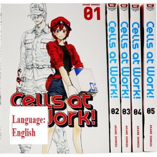 5 Books Cells at Work! Vol. 1-5 English Manga Book Teens Youth Adult Health Knowledge science Cartoon Comic Anime Libros Book