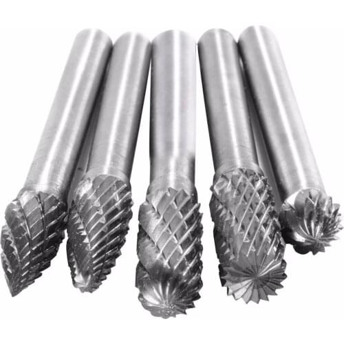 5pcs/set Tungsten Carbide 8MM Rotary Point Burr Die Grinder 6mm Shank Bit Set 6*8mm