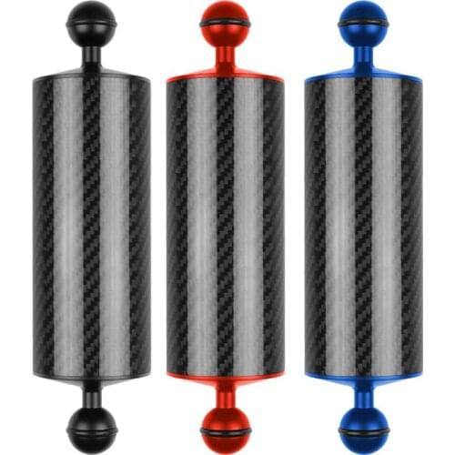 60mm 8 inch Carbon Fiber Float Buoyancy Dual Ball Floating Arm Diving Camera Diving Tray for Gopro/Smartphones