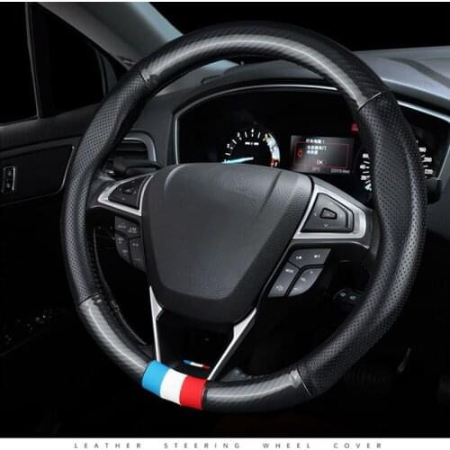 Automobile steering wheel cover splicing steering wheel cover style leather handle cover for all seasons