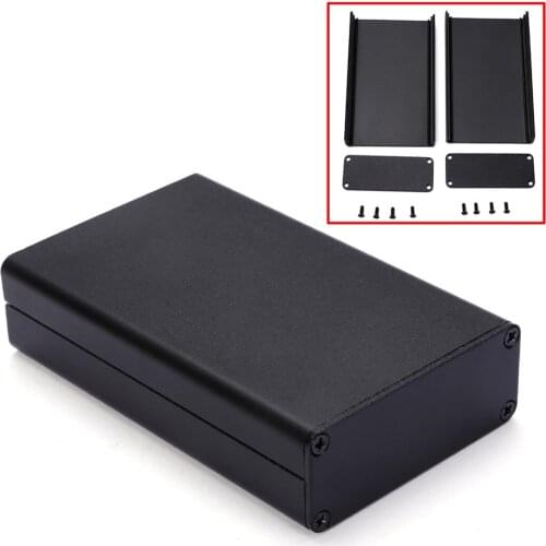 Black Aluminum Enclosure Instrument Case PCB Instrument Box Electronic Project Case 80x50x20mm